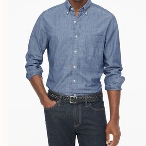 J. Crew Casual Denim Blue Button-Down Shirt